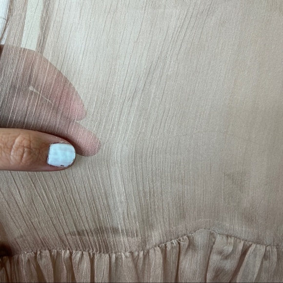 And’or vogue sheer oversized peplum ruffle sleeveless blouse - Picture 5 of 8